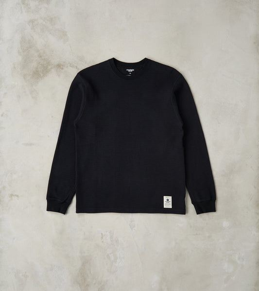 Momotaro Jeans MMTS6030 Suvin Cotton Long Sleeve Thermal - Black