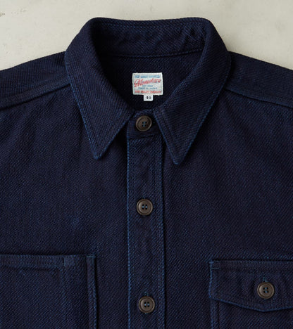 MZLS1070 - Work Shirt - Heavyweight Indigo Sashiko Dobby