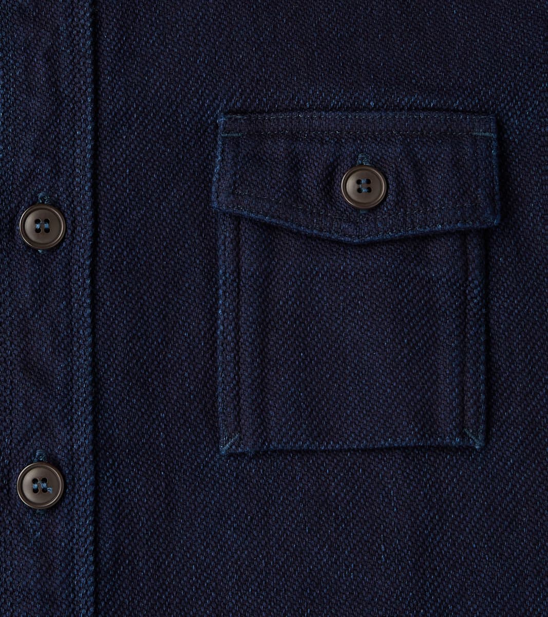 MZLS1070 - Work Shirt - Heavyweight Indigo Sashiko Dobby