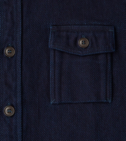 MZLS1070 - Work Shirt - Heavyweight Indigo Sashiko Dobby