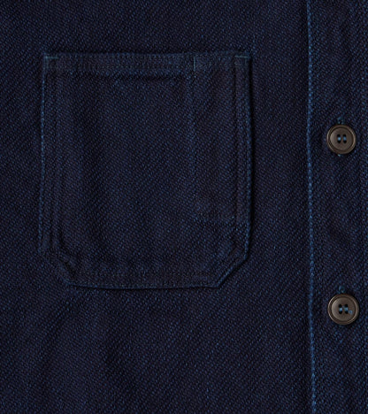 MZLS1070 - Work Shirt - Heavyweight Indigo Sashiko Dobby