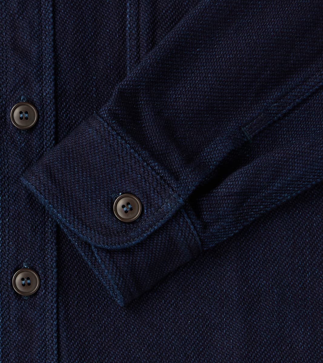 MZLS1070 - Work Shirt - Heavyweight Indigo Sashiko Dobby