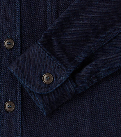 MZLS1070 - Work Shirt - Heavyweight Indigo Sashiko Dobby