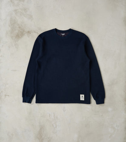 Momotaro Jeans MMTS6030 Suvin Cotton Long Sleeve Thermal - Navy