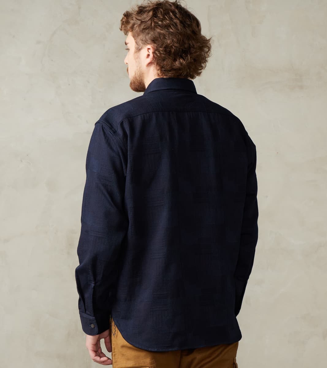 MXLS1026 - Work Shirt - Jacquard Indigo Patchwork