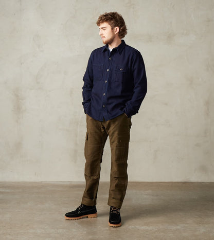 MZLS1070 - Work Shirt - Heavyweight Indigo Sashiko Dobby