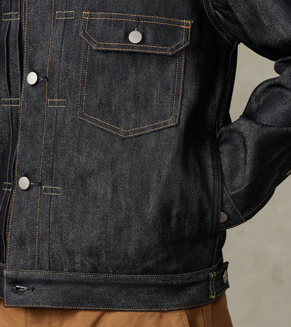 MMGJ0202 - #002 Silk Denim Jacket - 15oz Indigo Cotton x Silk