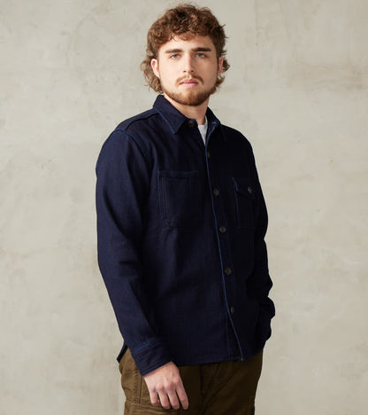 Momotaro Jeans - MZLS1070 - Work Shirt - Heavyweight Indigo Sashiko Do…