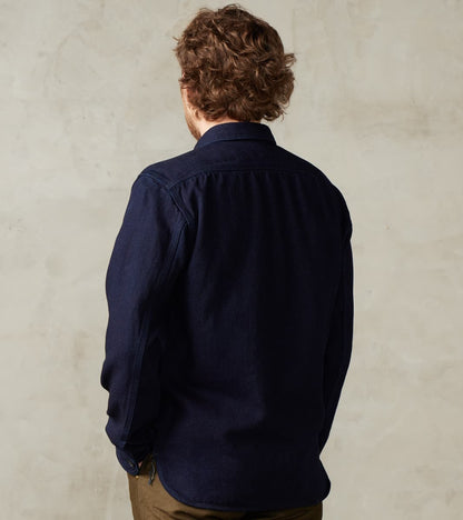 MZLS1070 - Work Shirt - Heavyweight Indigo Sashiko Dobby