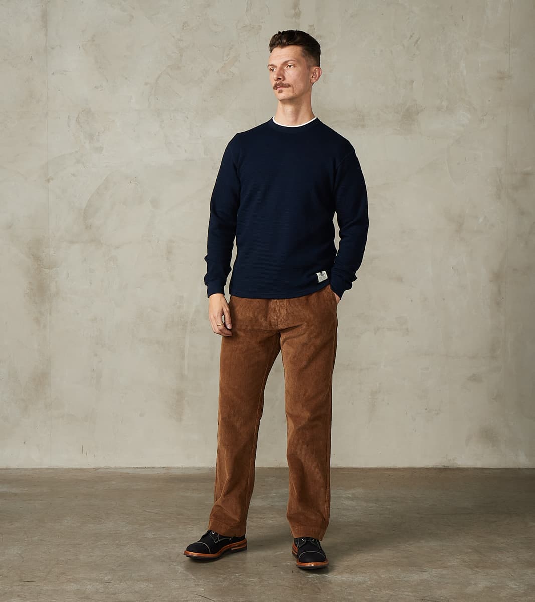 MMTS6030 Suvin Cotton Long Sleeve Thermal - Navy