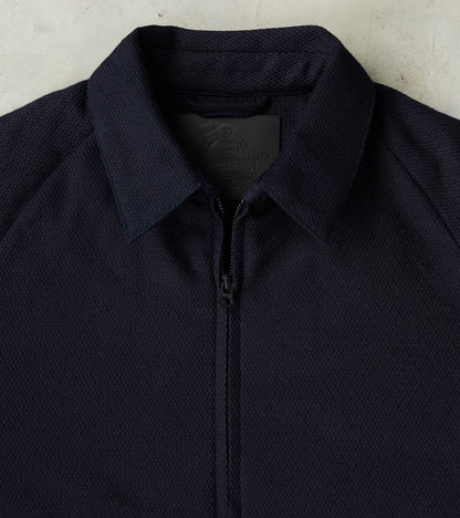 MXOT1314 - Harrington Jacket - Indigo Wool Weft Sashiko Jacquard