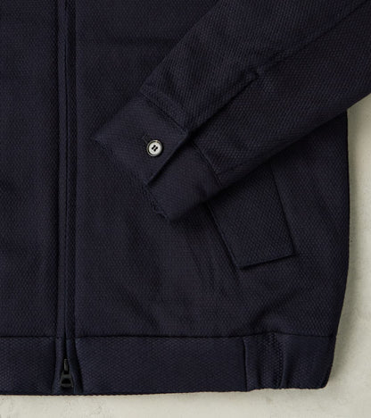 MXOT1314 - Harrington Jacket - Indigo Wool Weft Sashiko Jacquard