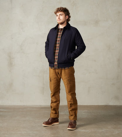 MXOT1314 - Harrington Jacket - Indigo Wool Weft Sashiko Jacquard