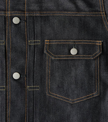 MMGJ0202 - #002 Silk Denim Jacket - 15oz Indigo Cotton x Silk