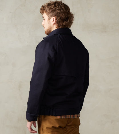 MXOT1314 - Harrington Jacket - Indigo Wool Weft Sashiko Jacquard