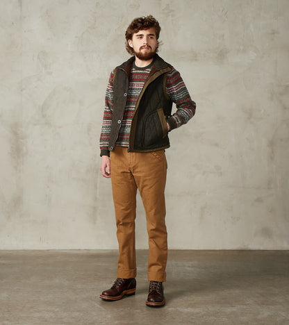 French Fencing Hunt Vest - Fox Brothers® Dark Olive Tweed Twill