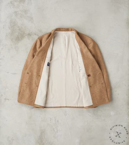French Army Shawl Sack Jacket - Abraham Moon® Camel Merino Twill