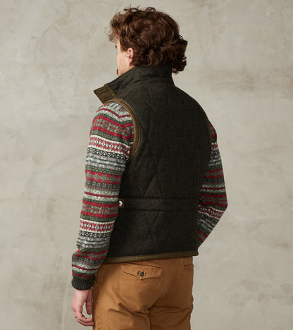 French Fencing Hunt Vest - Fox Brothers® Dark Olive Tweed Twill