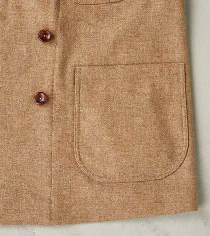 French Army Shawl Sack Jacket - Abraham Moon® Camel Merino Twill