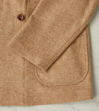 French Army Shawl Sack Jacket - Abraham Moon® Camel Merino Twill