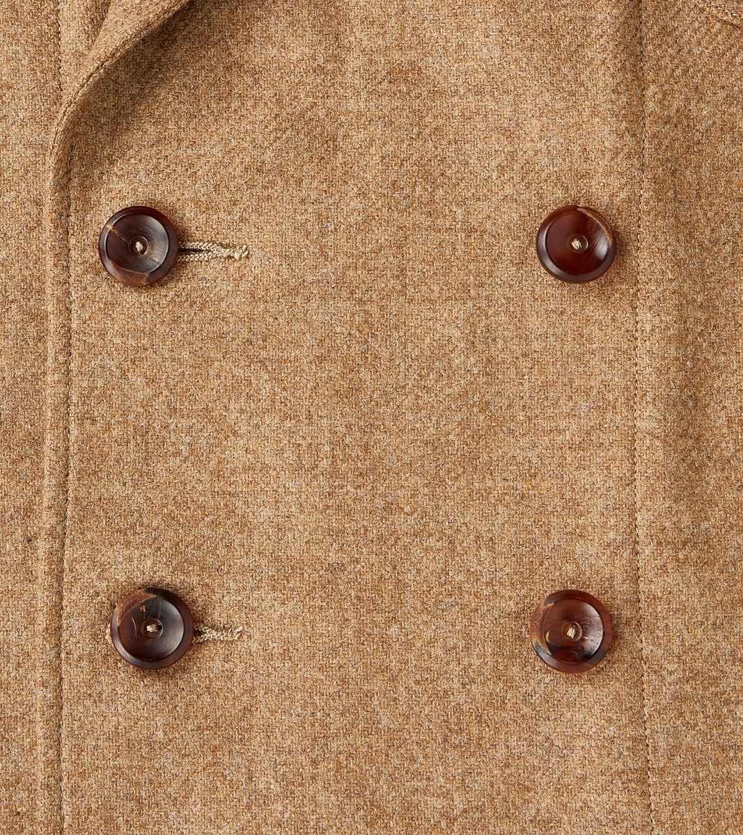 French Army Shawl Sack Jacket - Abraham Moon® Camel Merino Twill