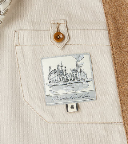 French Army Shawl Sack Jacket - Abraham Moon® Camel Merino Twill