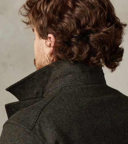 French Army F-2 Fatigue Jacket - Fox Brothers® Dark Olive Tweed Twill