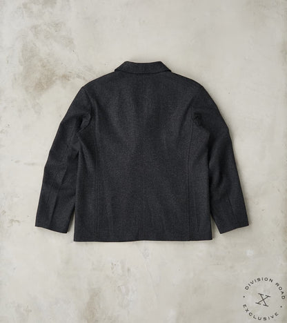 French Army Shawl Sack Jacket - Abraham Moon® Coal Merino Twill