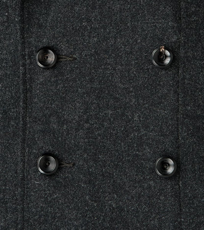 French Army Shawl Sack Jacket - Abraham Moon® Coal Merino Twill