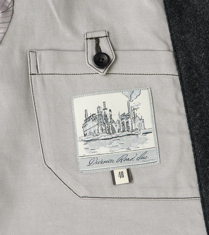 French Army Shawl Sack Jacket - Abraham Moon® Coal Merino Twill