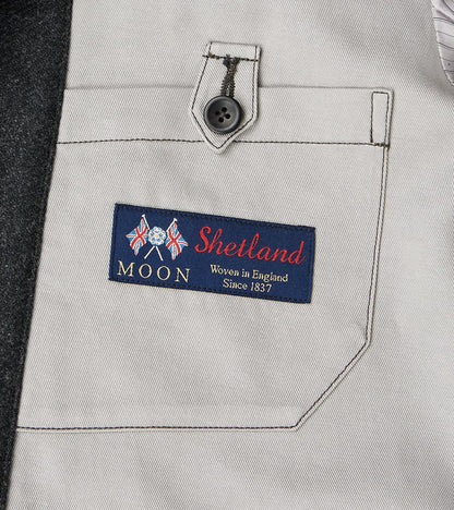 French Army Shawl Sack Jacket - Abraham Moon® Coal Merino Twill