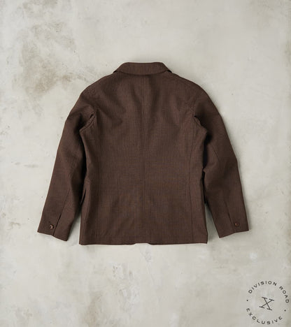 English Hunt Work Jacket - Fox Brothers® Walnut Stripe Worsted City Cloth