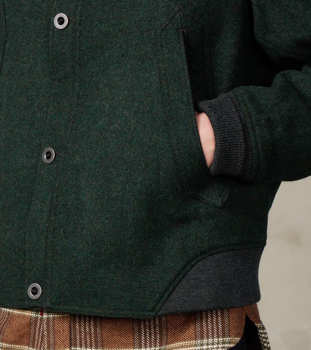 American Vector Bomber -  Fox Brothers® Dark Moss Exmoor Twill