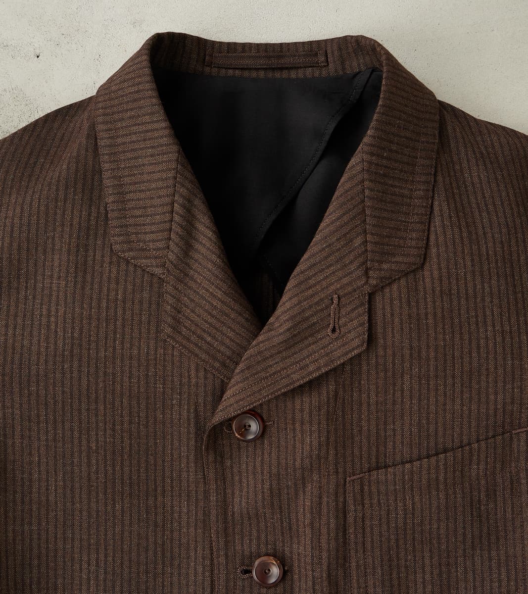 English Hunt Work Jacket - Fox Brothers® Walnut Stripe Worsted City Cloth