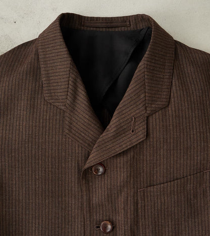 English Hunt Work Jacket - Fox Brothers® Walnut Stripe Worsted City Cloth