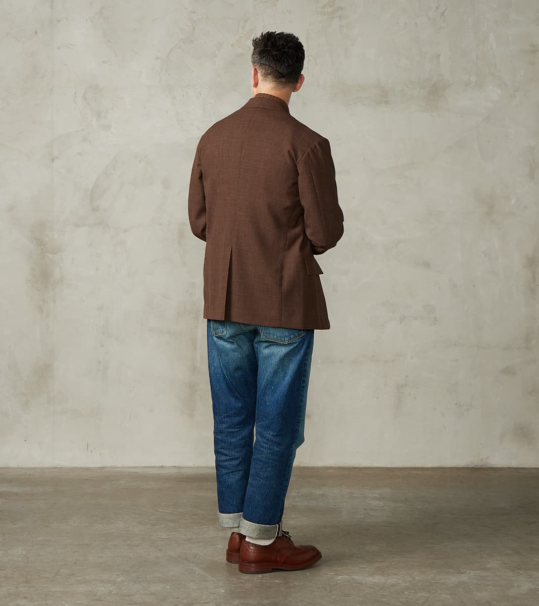 American Sack Jacket - Fox Brothers® Chestnut Worsted Air Cloth