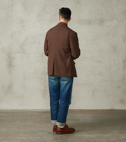 American Sack Jacket - Fox Brothers® Chestnut Worsted Air Cloth