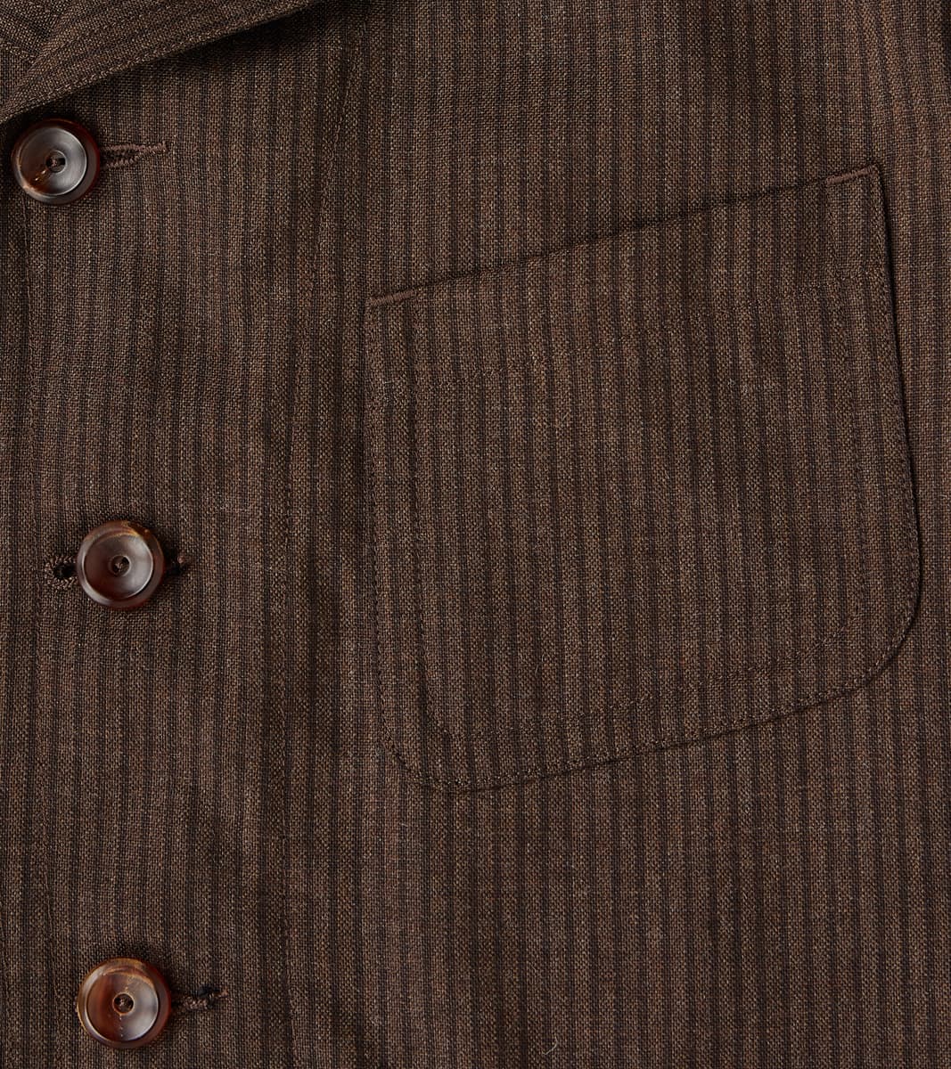English Hunt Work Jacket - Fox Brothers® Walnut Stripe Worsted City Cloth