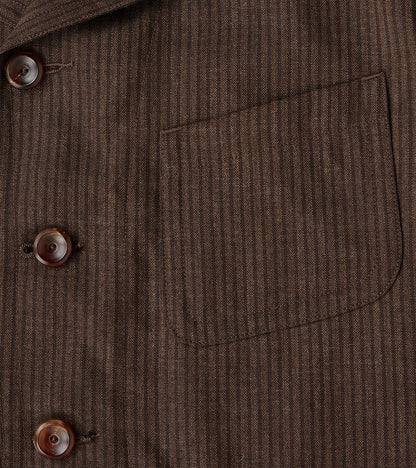 English Hunt Work Jacket - Fox Brothers® Walnut Stripe Worsted City Cloth