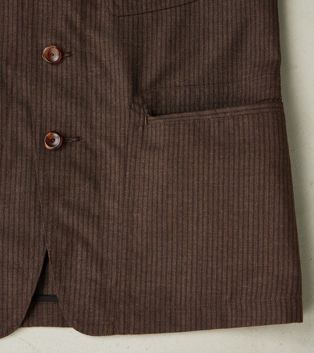 English Hunt Work Jacket - Fox Brothers® Walnut Stripe Worsted City Cloth