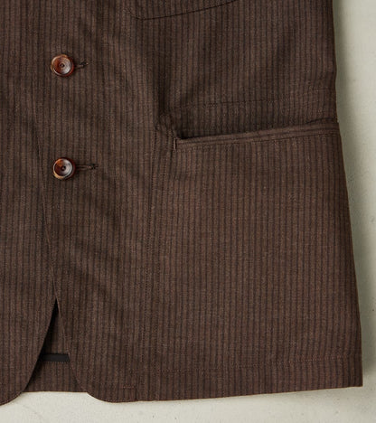 English Hunt Work Jacket - Fox Brothers® Walnut Stripe Worsted City Cloth