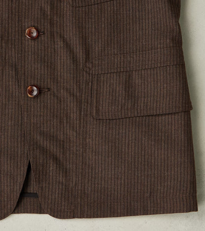 English Hunt Work Jacket - Fox Brothers® Walnut Stripe Worsted City Cloth
