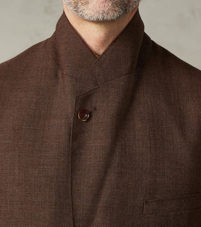American Sack Jacket - Fox Brothers® Chestnut Worsted Air Cloth