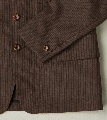 English Hunt Work Jacket - Fox Brothers® Walnut Stripe Worsted City Cloth