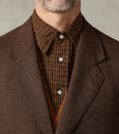 American Sack Jacket - Fox Brothers® Chestnut Worsted Air Cloth