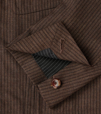 English Hunt Work Jacket - Fox Brothers® Walnut Stripe Worsted City Cloth