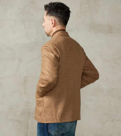 French Army Shawl Sack Jacket - Abraham Moon® Camel Merino Twill