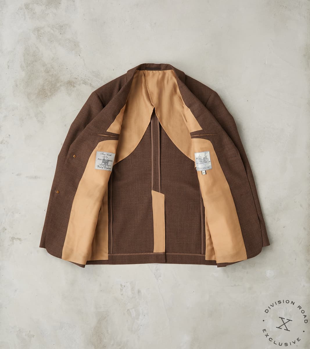 American Sack Jacket - Fox Brothers® Chestnut Worsted Air Cloth