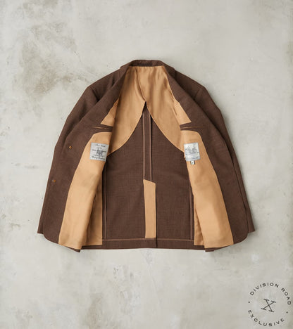 American Sack Jacket - Fox Brothers® Chestnut Worsted Air Cloth