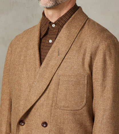 French Army Shawl Sack Jacket - Abraham Moon® Camel Merino Twill